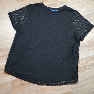 🔺️Apt 9 Black Lace Short Sleeve Top Medium